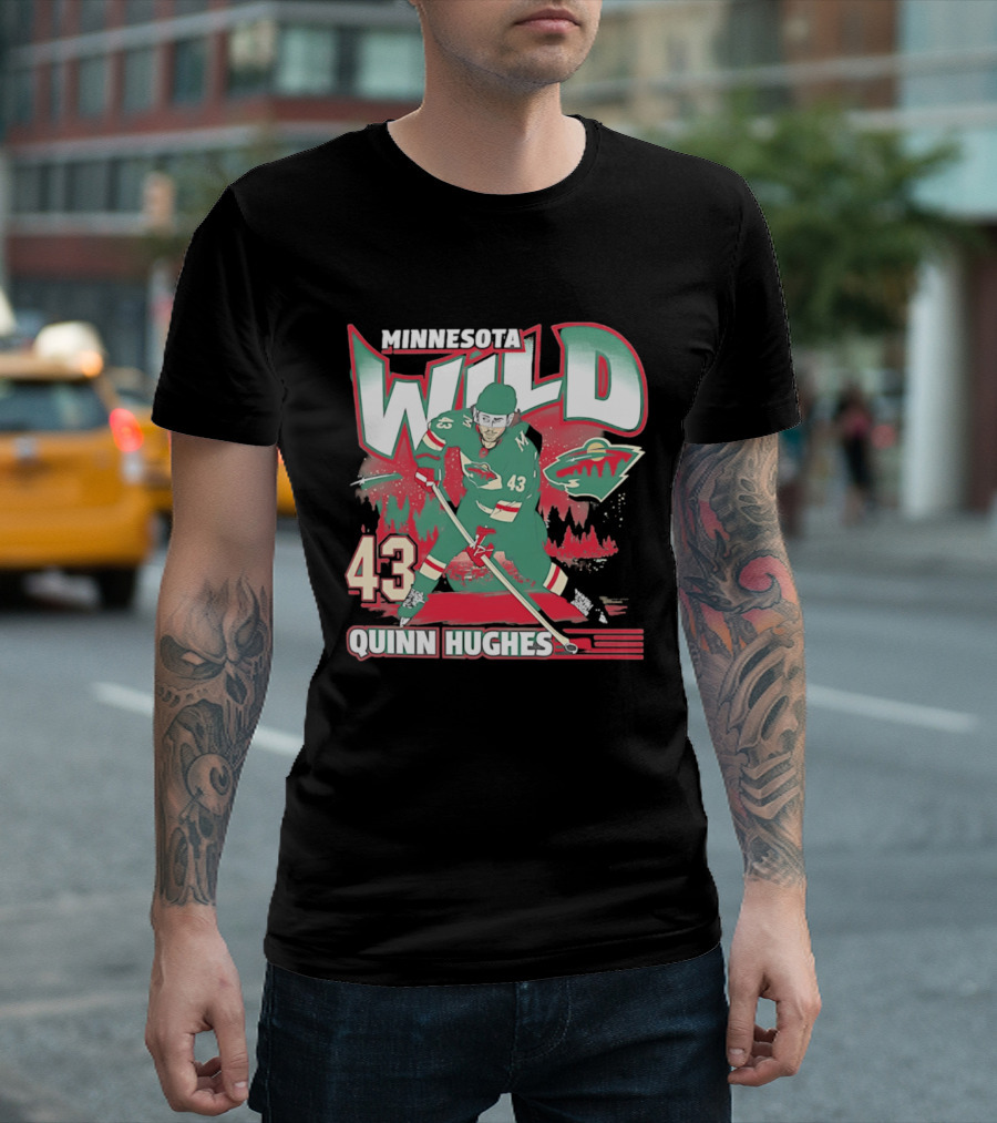 Minnesota Wild Quinn Hughes 43 Hockey Team Player Number T-Shirt
