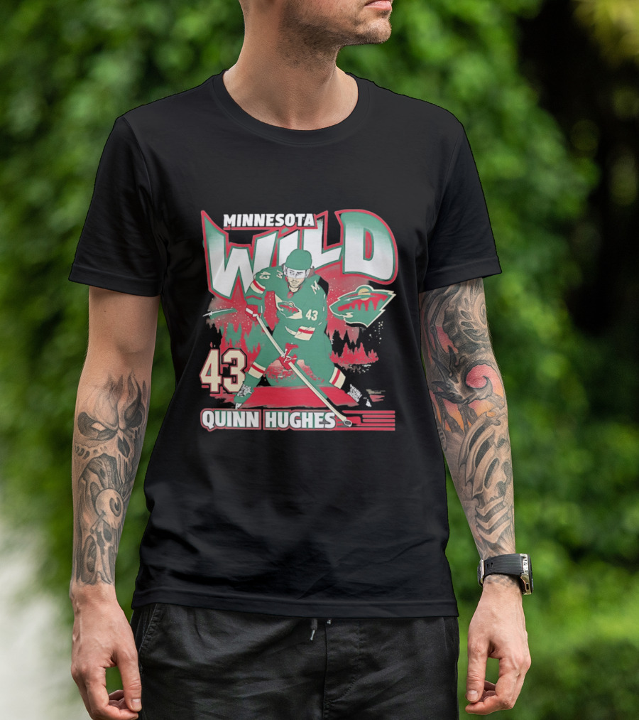 Minnesota Wild Quinn Hughes 43 Hockey Team Player Number T-Shirt