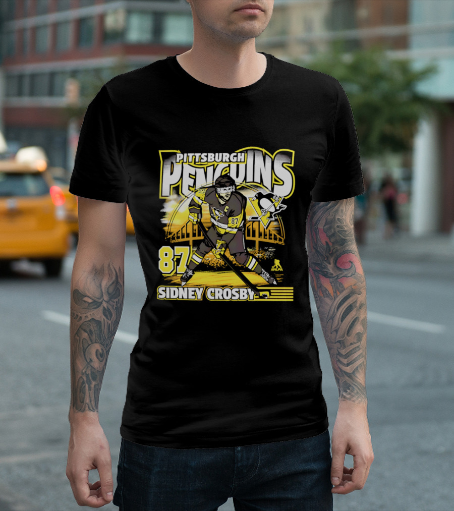 Pittsburgh Penguins Sidney Crosby 87 Hockey Action T-Shirt