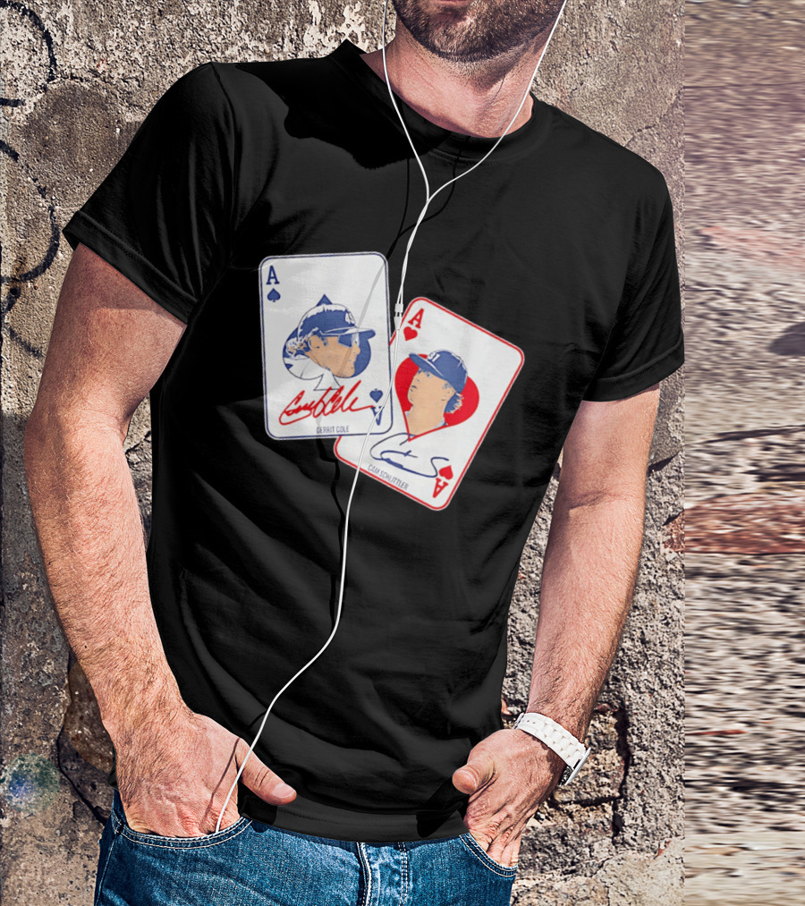 New York Yankees Gerrit Cole Cam Schlittler Pocket Aces Playing Cards T-Shirt