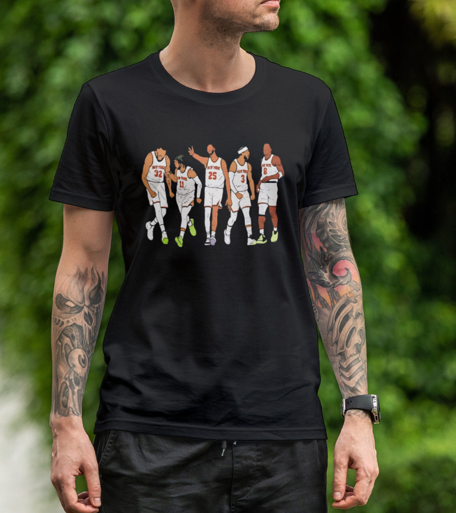 New York Knicks NBA Noah Vonleh Jalen Brunson Taj Gibson Josh Hart OG Anunoby Players T-Shirt