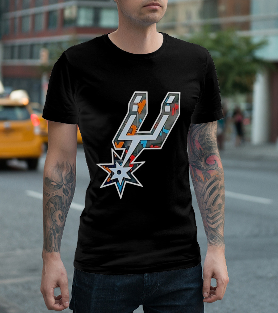 San Antonio Spurs Fiesta Colors Iconic Basketball T-Shirt