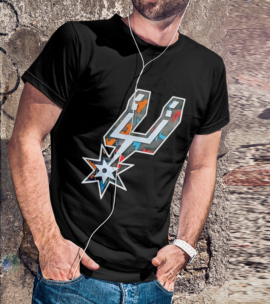 San Antonio Spurs Fiesta Colors Iconic Basketball T-Shirt