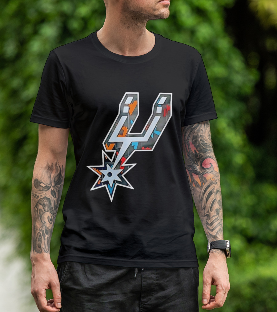 San Antonio Spurs Fiesta Colors Iconic Basketball T-Shirt