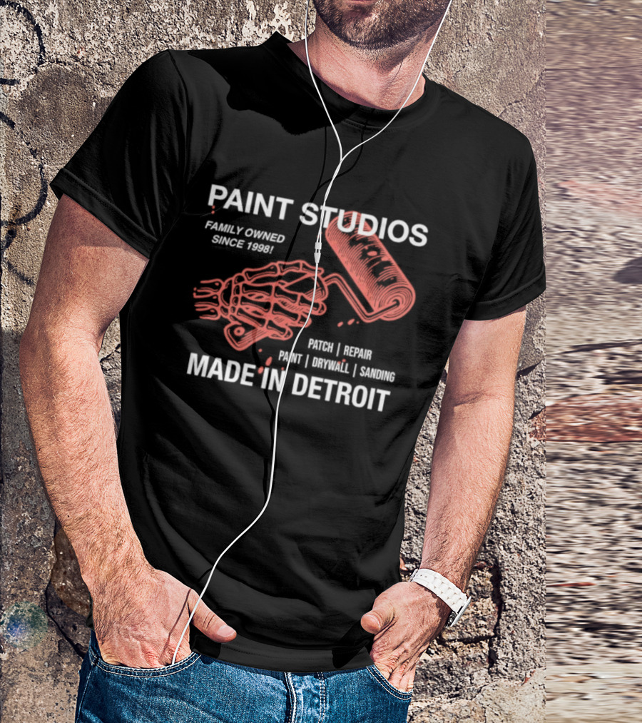 Paint Studios Family Owned Since 1998 Patch Denim Print Upholstery Sewing Made In Detroit T-Shirt