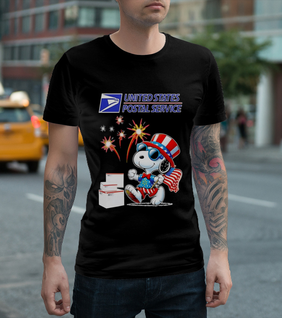 Snoopy Fourth Of July United States Postal Service Patriotic Celebration T-Shirt