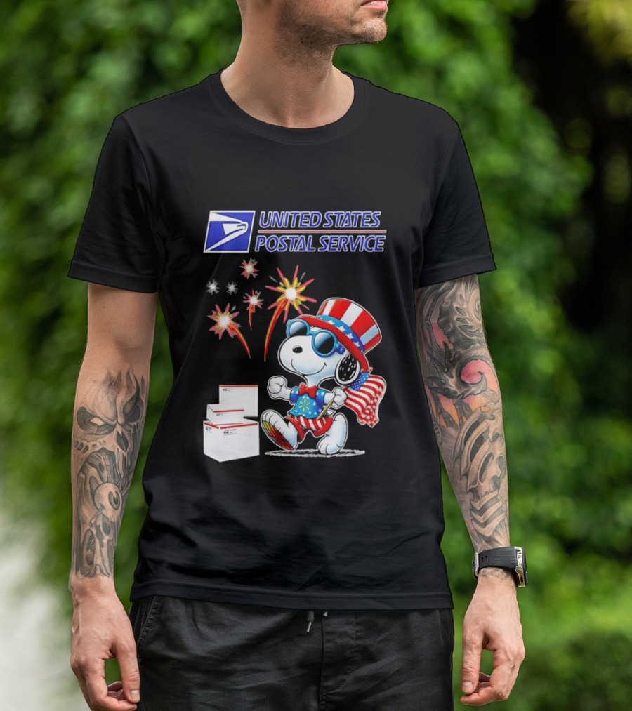 Snoopy Fourth Of July United States Postal Service Patriotic Celebration T-Shirt
