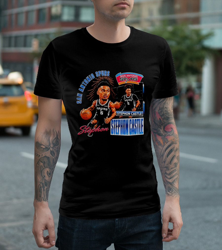 San Antonio Spurs Stephon Castle 90s Bootleg T-Shirt