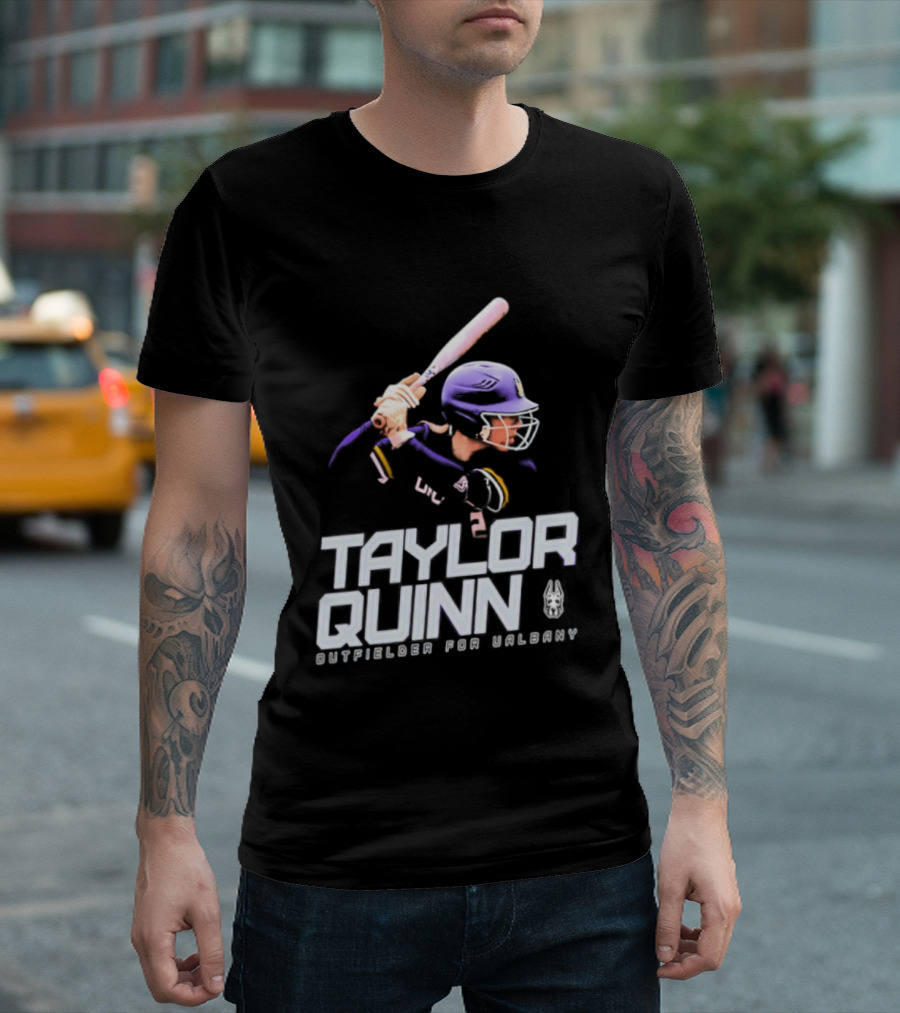 Taylor Quinn UAlbany Outfielder Baseball Sports T-Shirt