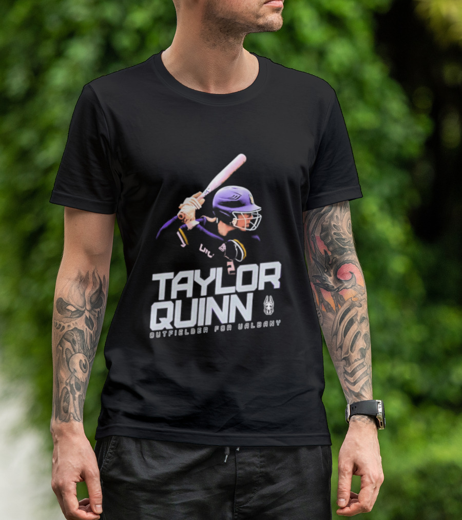 Taylor Quinn UAlbany Outfielder Baseball Sports T-Shirt