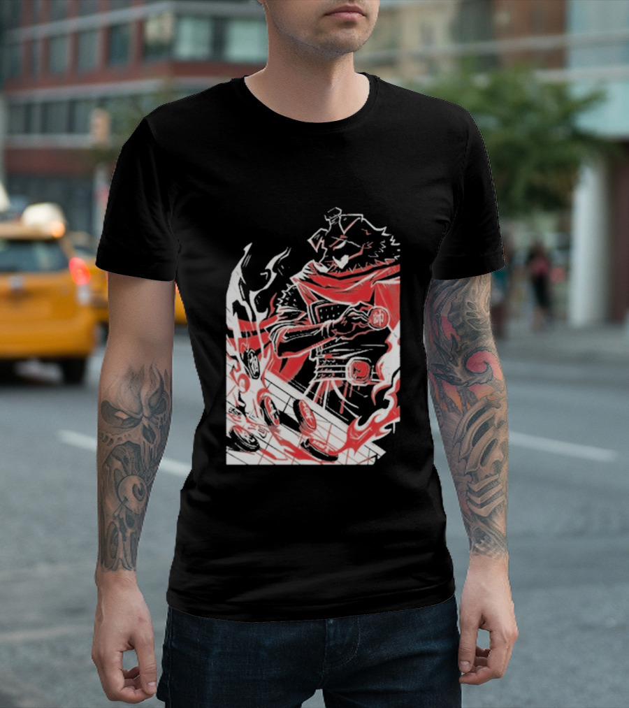 Technoblade Of War Gamer Tribute Epic Medieval Style Scarf And Flames T-Shirt