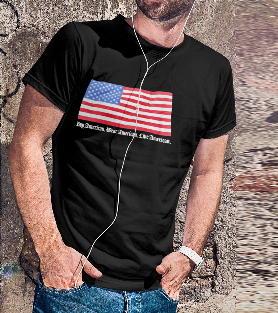 Buy American Wear American Live American Flag Stars And Stripes T-Shirt