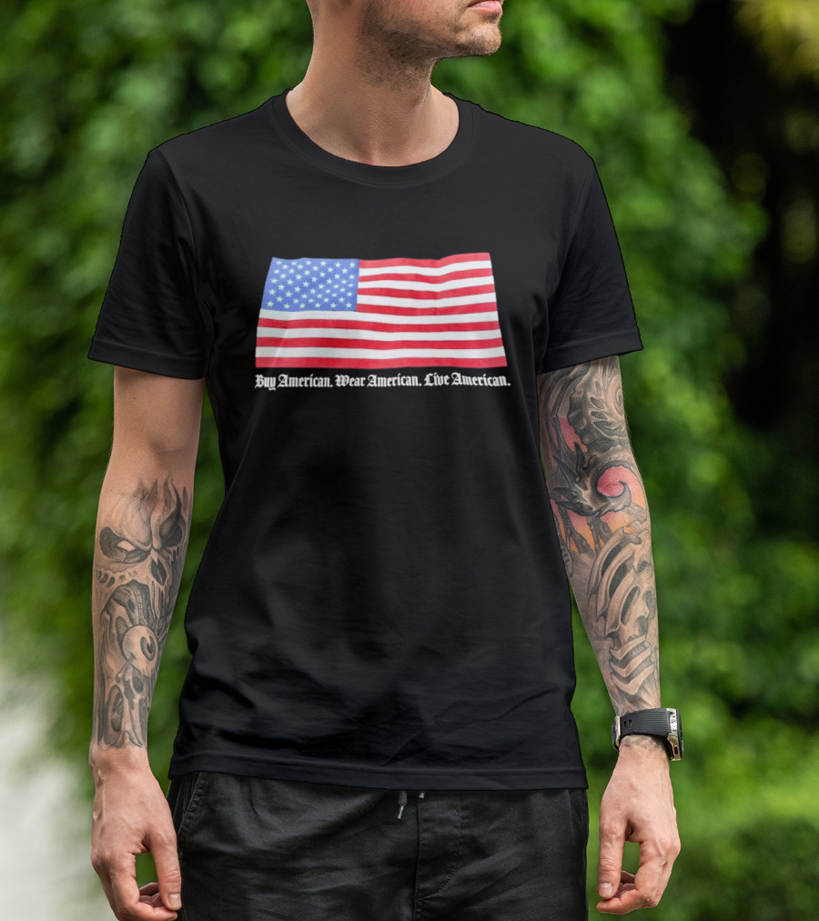 Buy American Wear American Live American Flag Stars And Stripes T-Shirt