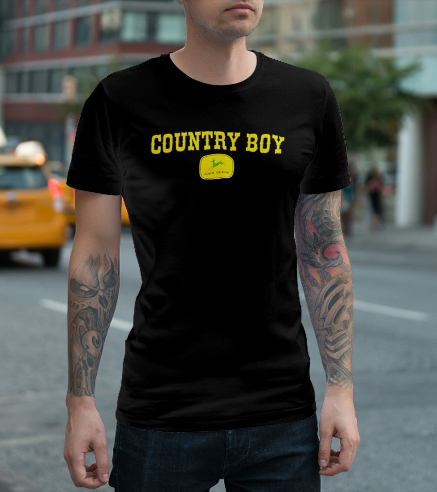Country Boy John Deere Logo Farming Lifestyle T-Shirt