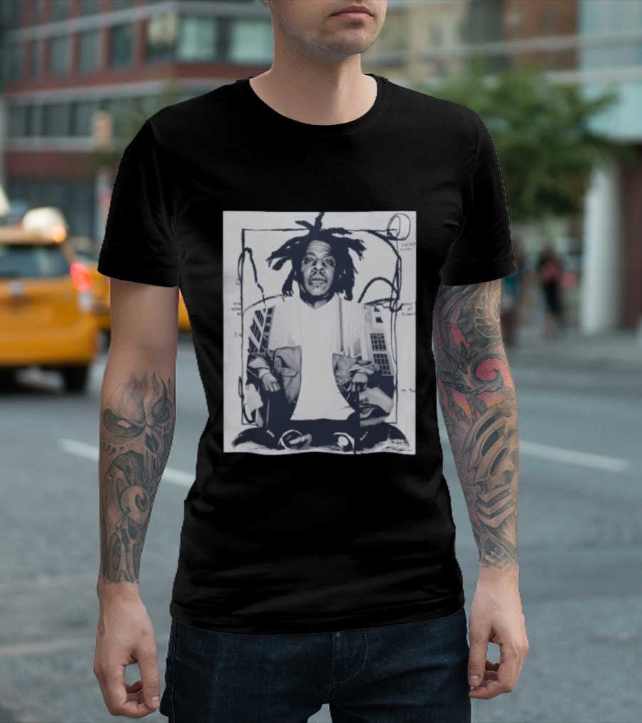 JAY Z Urban Style Portrait With Dreadlocks And Cityscape T-Shirt