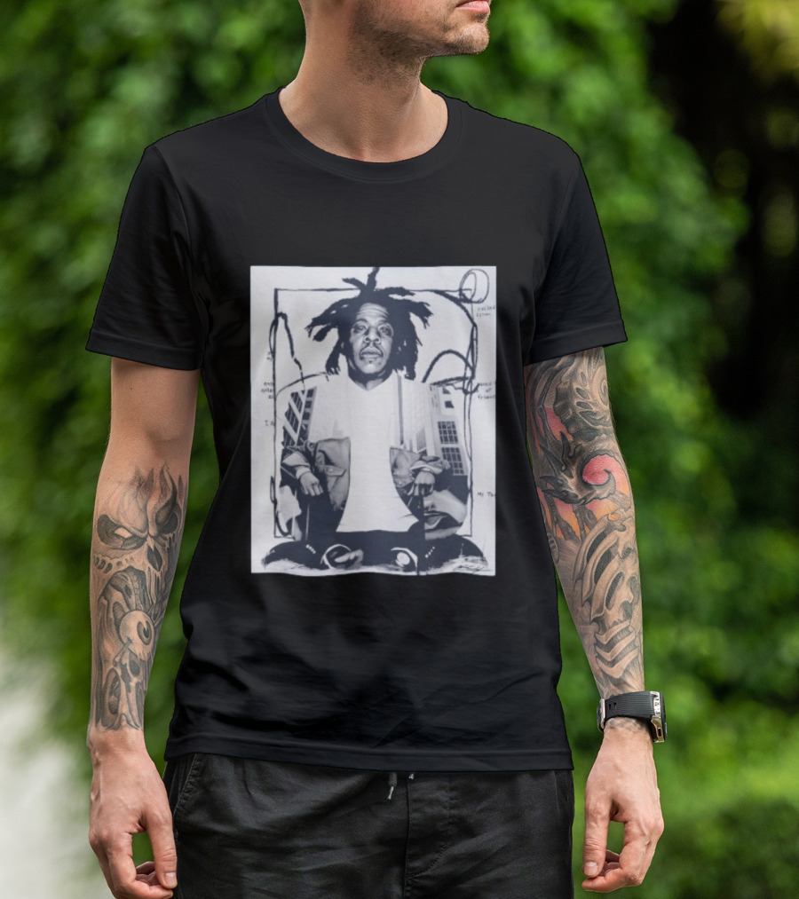 JAY Z Urban Style Portrait With Dreadlocks And Cityscape T-Shirt