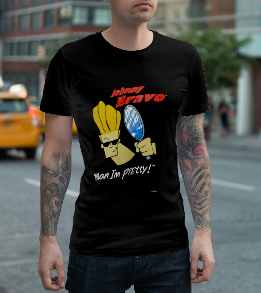 Johnny Bravo Man I'm Pretty Magnifying Mirror T-Shirt
