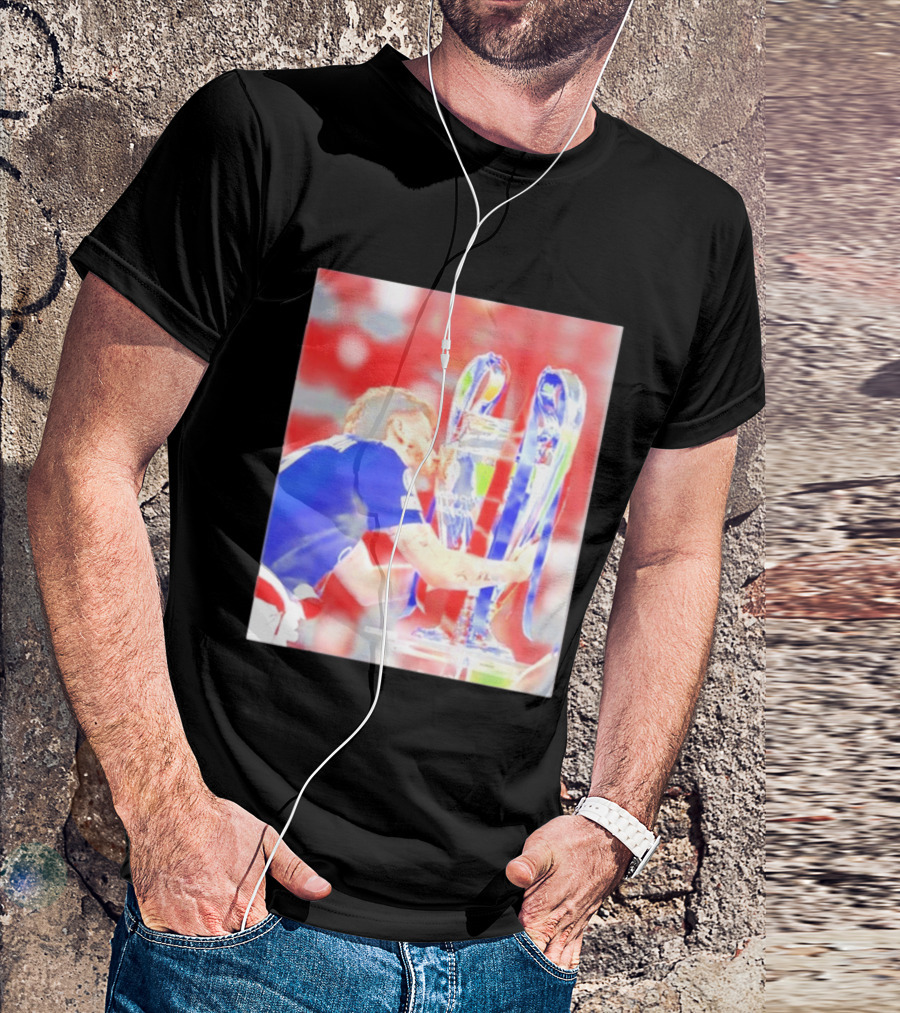 Khvicha Kvaratskhelia PSG UEFA Champions League Trophy Celebration T-Shirt