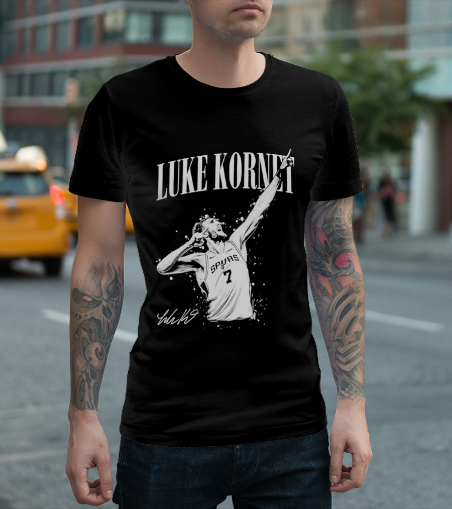 Luke Kornet San Antonio Basketball Number 7 Signature T-Shirt