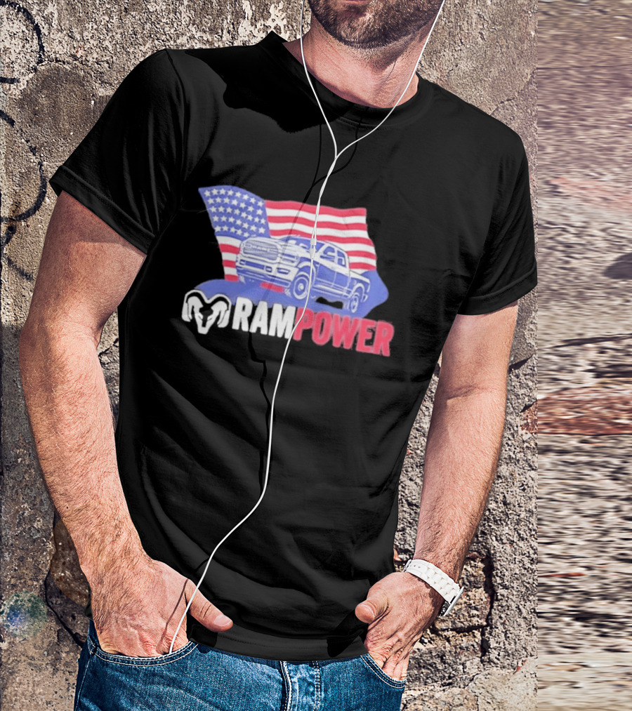 Ram Power American Flag Truck Patriot T-Shirt
