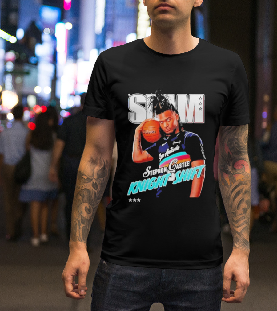 San Antonio Spurs Stephon Castle Slam Knight Shift T-Shirt