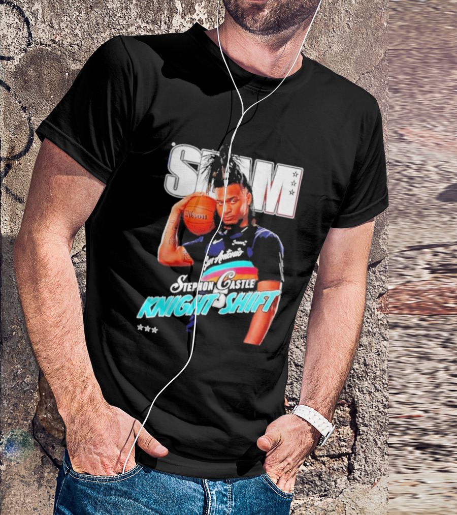 San Antonio Spurs Stephon Castle Slam Knight Shift T-Shirt
