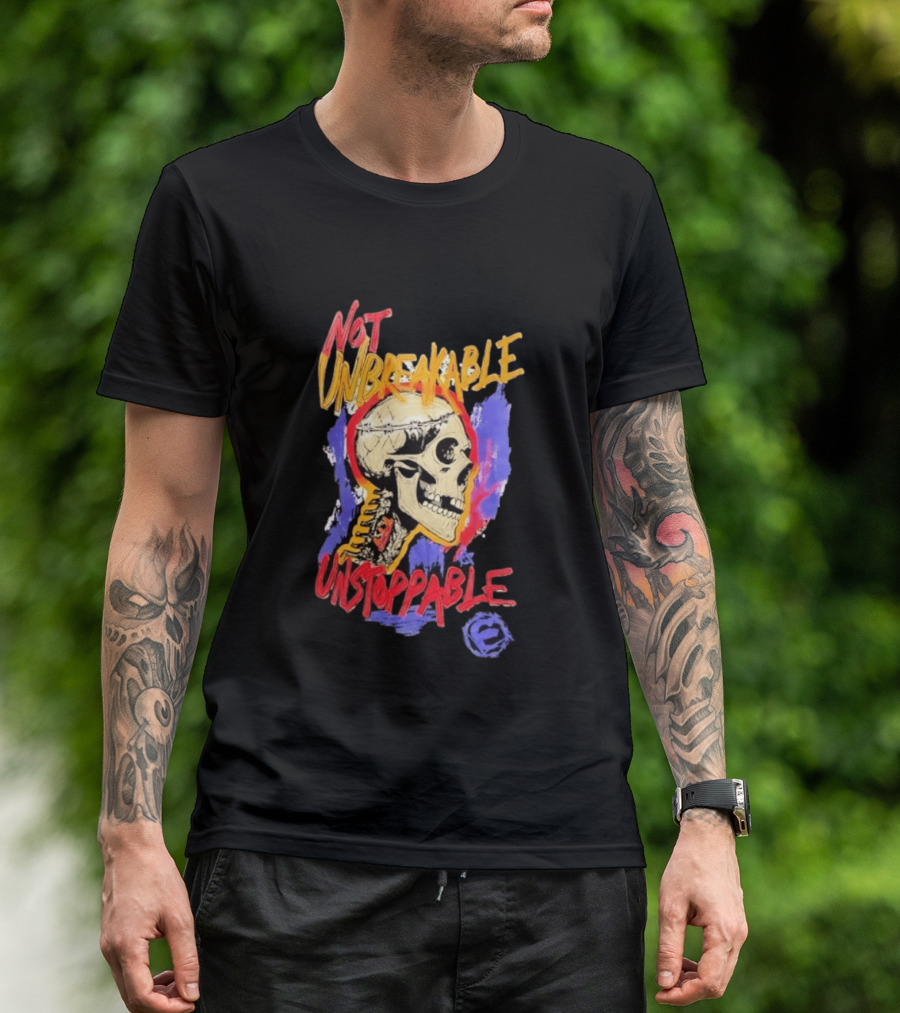 Not Unbreakable Unstoppable Skull Barbed Wire Crown T-Shirt