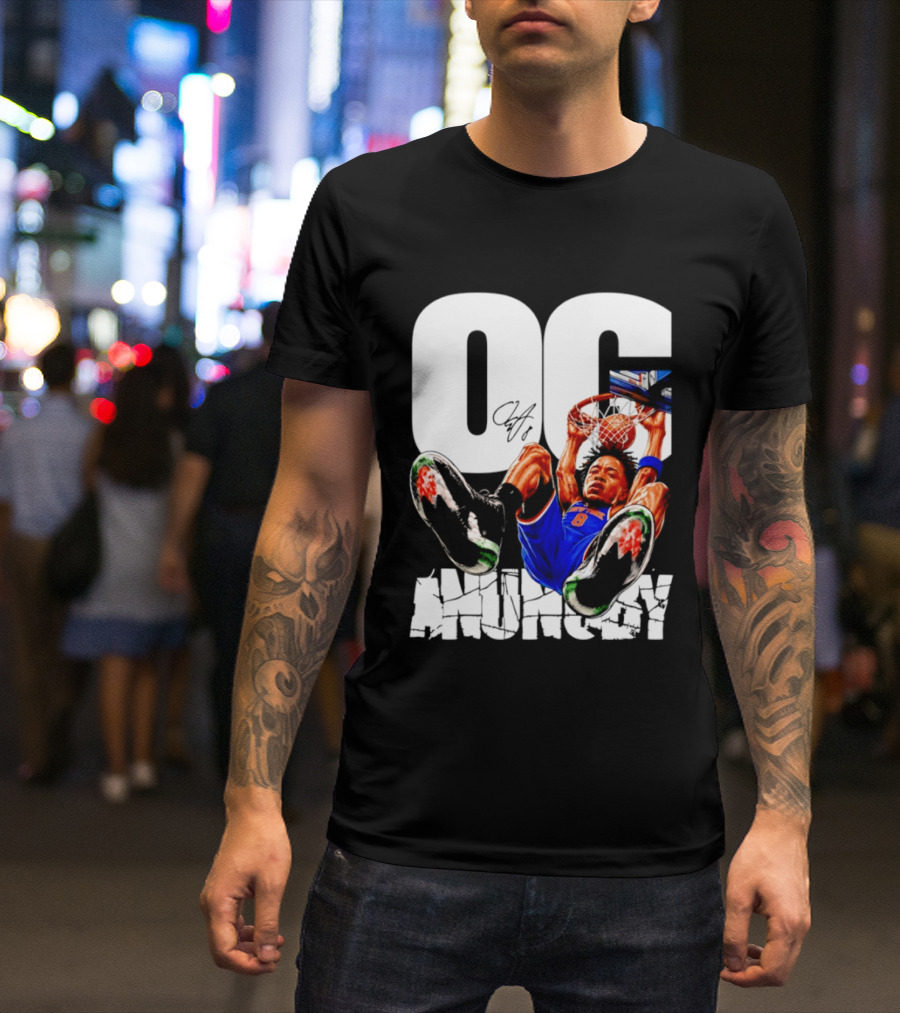 OG Anunoby Dunking New York Knicks Caricature T-Shirt