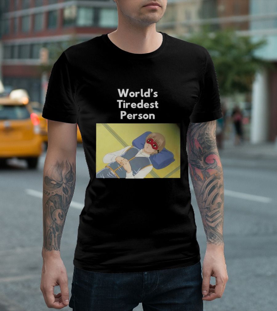 Okita Sougo World's Tiredest Person Anime Character Relaxing T-Shirt