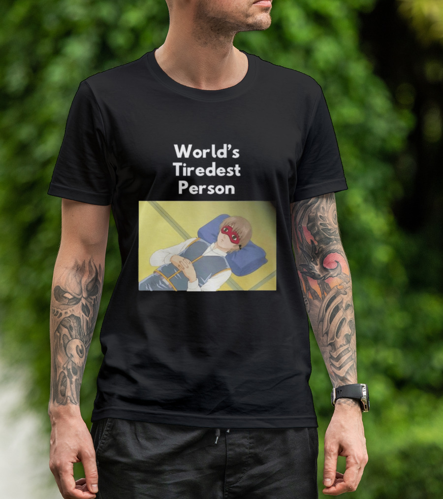 Okita Sougo World's Tiredest Person Anime Character Relaxing T-Shirt