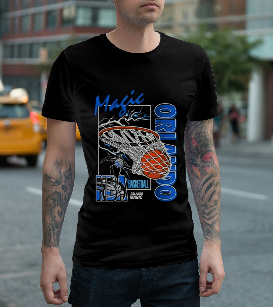 Magic Orlando Basketball NBA Lightning Swish T-Shirt
