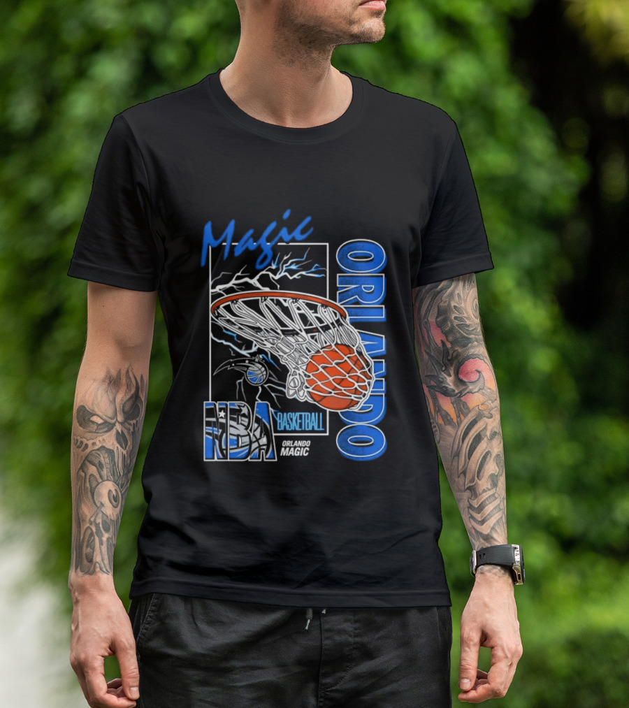 Magic Orlando Basketball NBA Lightning Swish T-Shirt