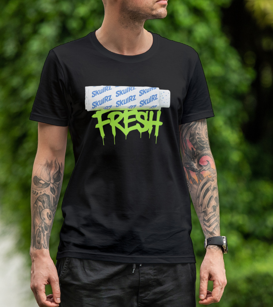 Skulrz Fresh Gum Stylized Wrapper And Green Dripping T-Shirt