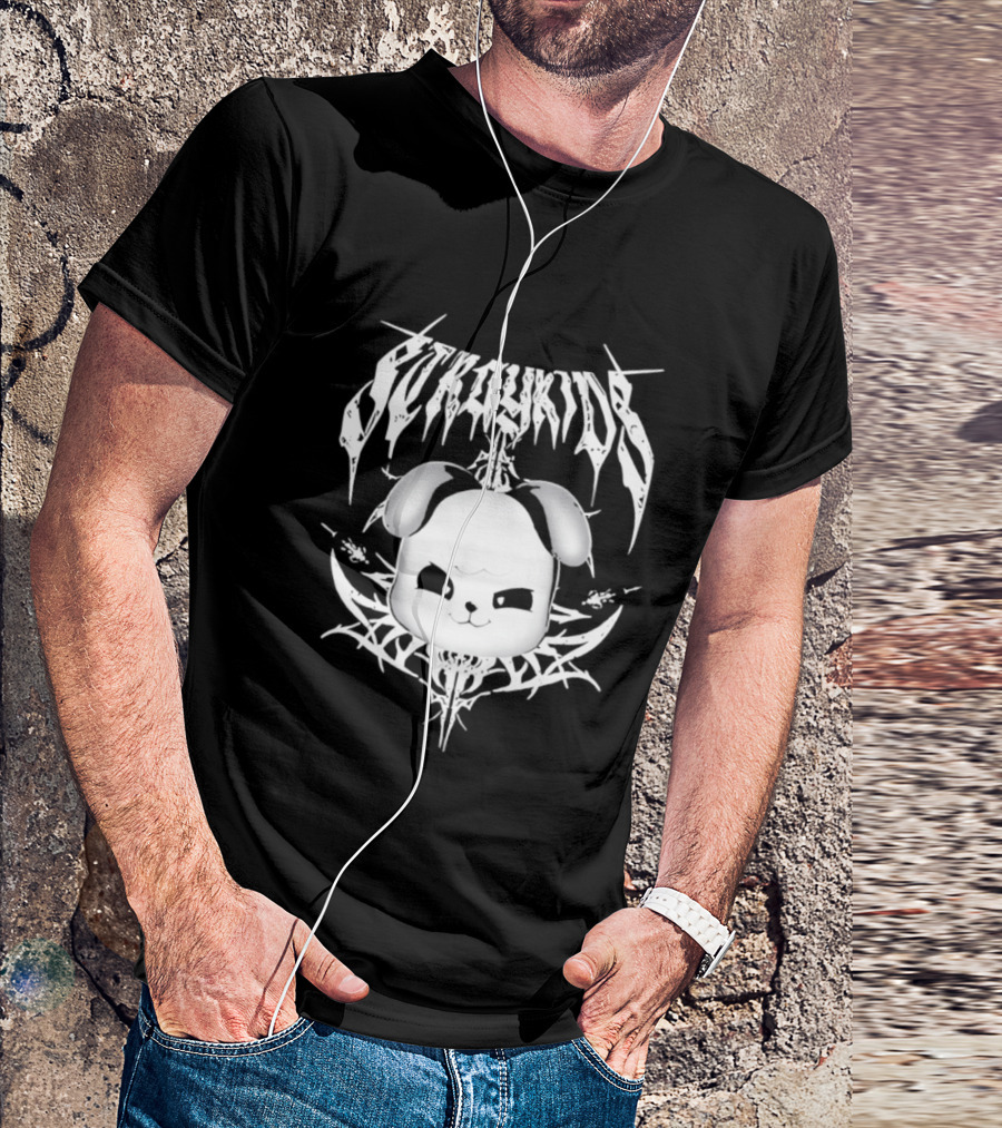 PuppyM Stray Kids Death Metal Style Band T-Shirt