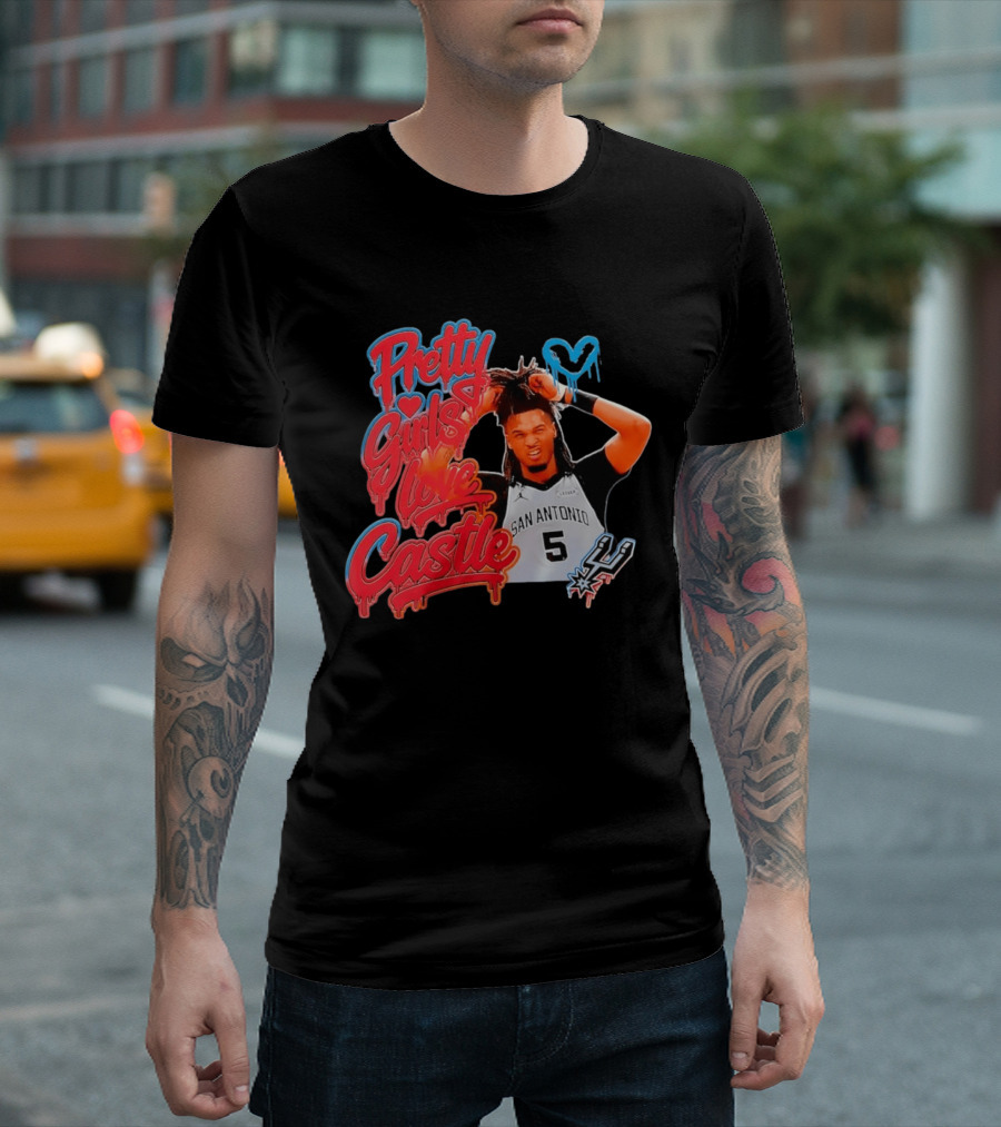 Pretty Girls Love Castle San Antonio Number 5 Spurs T-Shirt