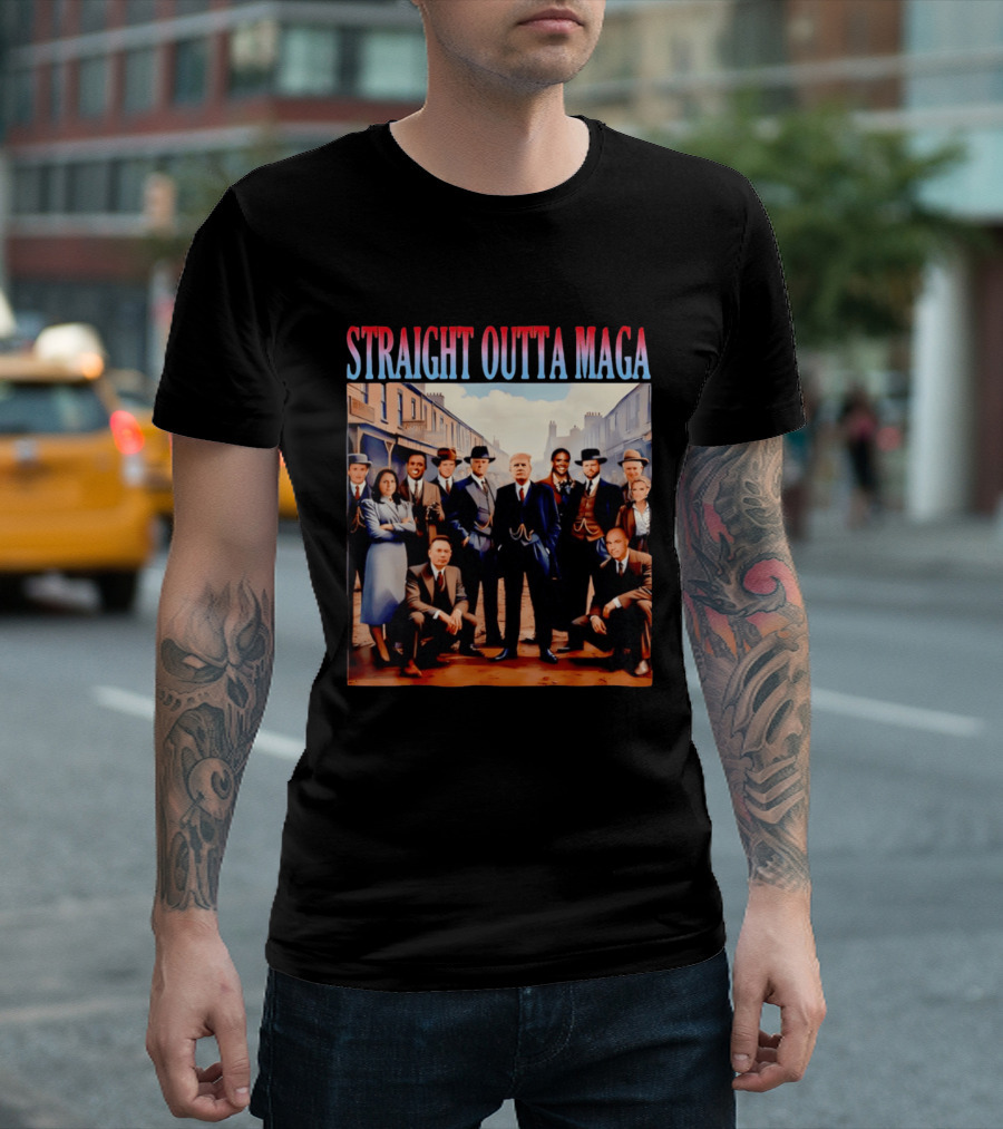 Straight Outta MAGA Donald Trump Elon Musk Tucker Carlson Vivek Ramaswamy Peaky Blinders T-Shirt