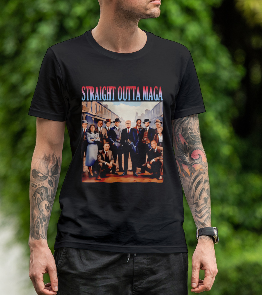 Straight Outta MAGA Donald Trump Elon Musk Tucker Carlson Vivek Ramaswamy Peaky Blinders T-Shirt