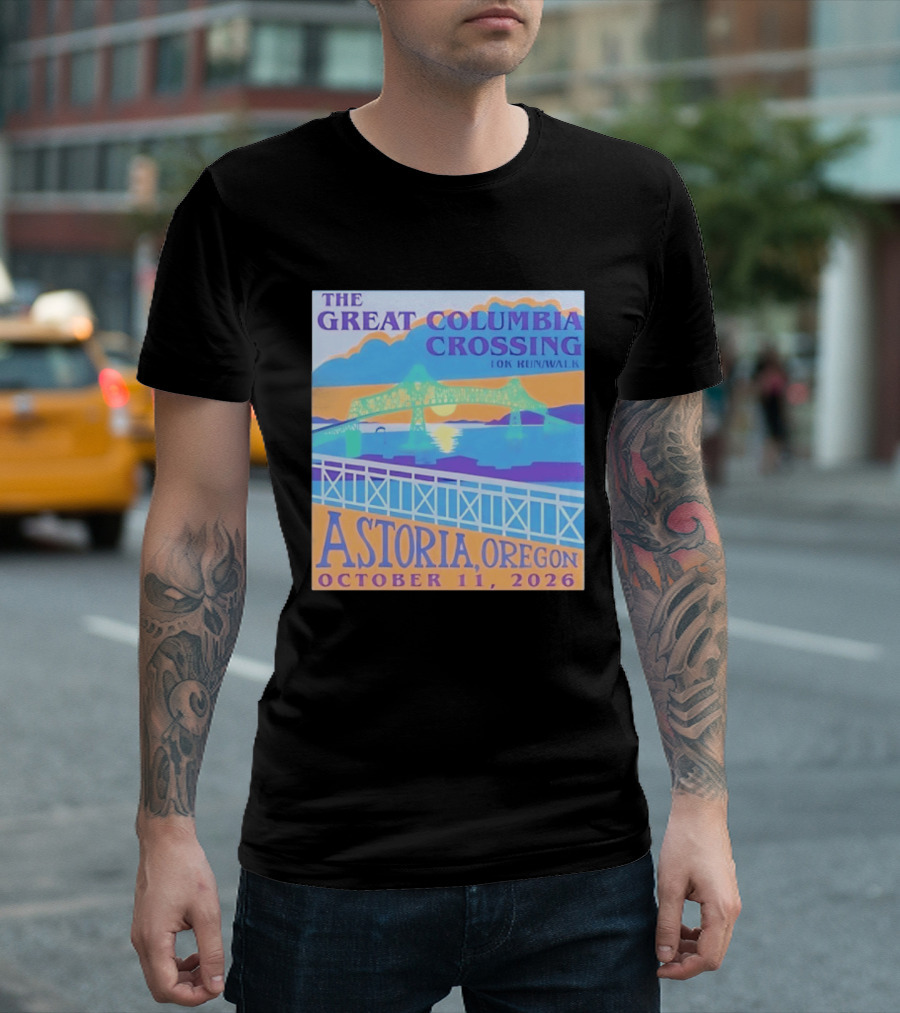 The Great Columbia Crossing 10K Run Walk Astoria Oregon October 11 2026 T-Shirt