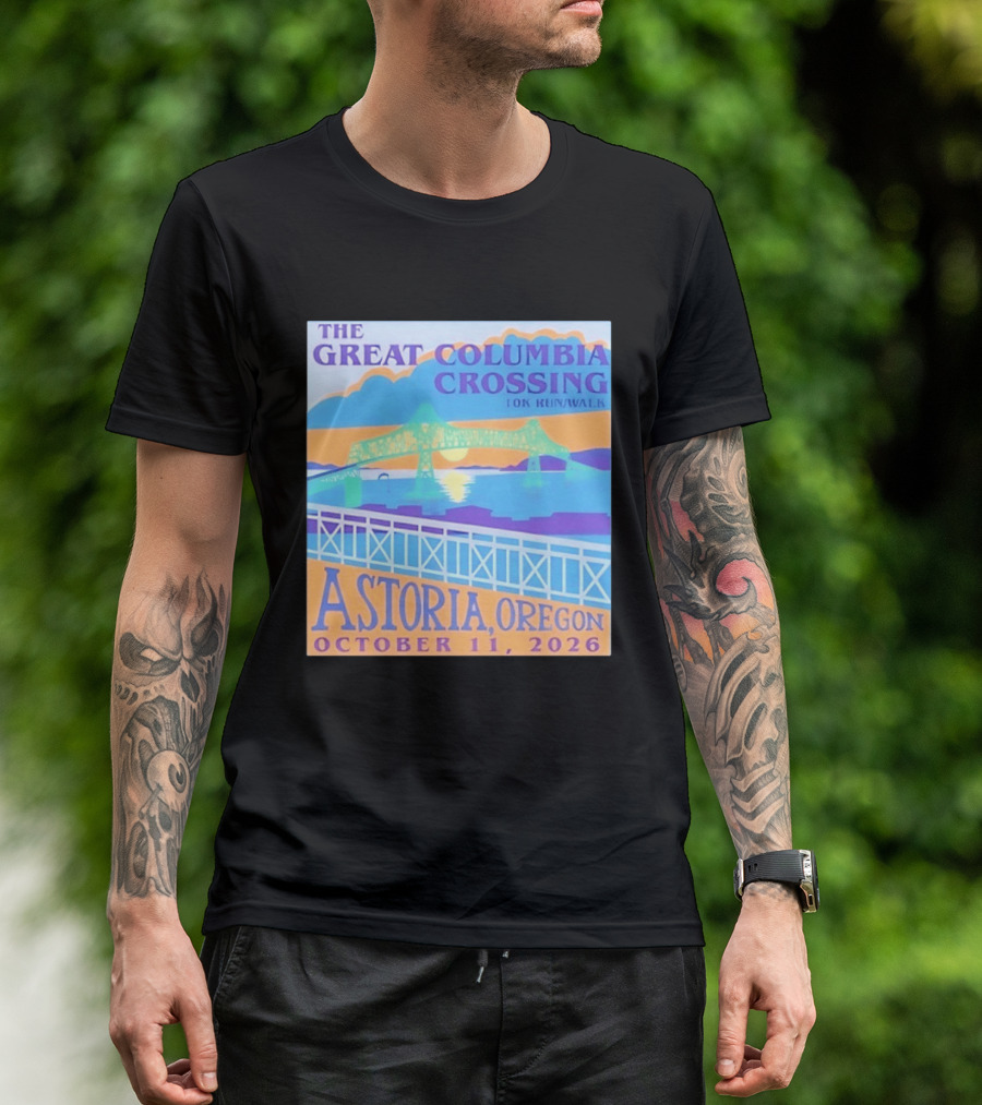 The Great Columbia Crossing 10K Run Walk Astoria Oregon October 11 2026 T-Shirt