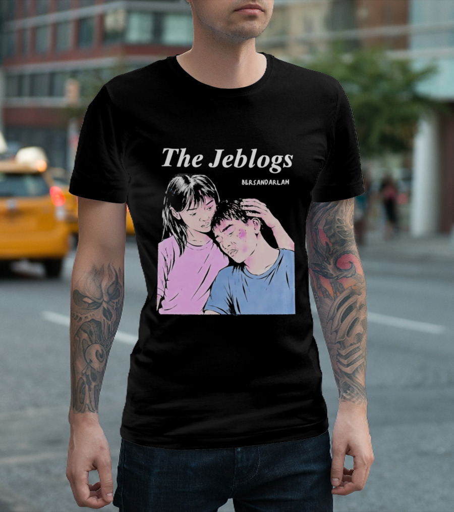 The Jeblogs Bersandarlah Pastel Art Style Tender Moment T-Shirt