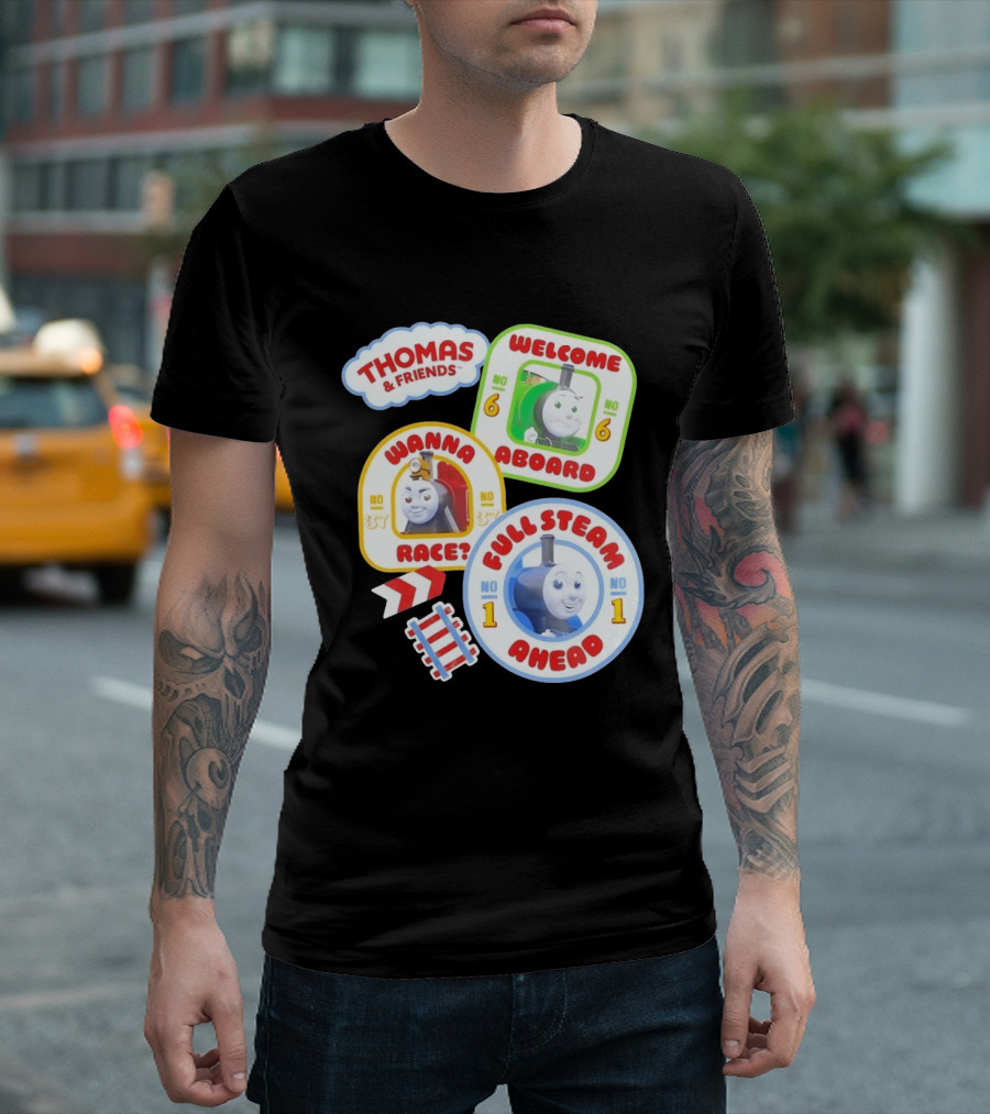 Thomas And Friends Welcome Aboard Full Steam Ahead Wanna Race No 1 No 6 No 37 T-Shirt