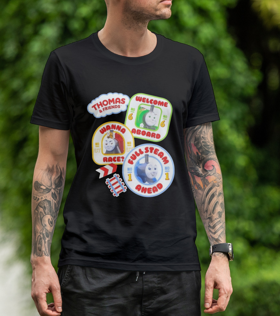 Thomas And Friends Welcome Aboard Full Steam Ahead Wanna Race No 1 No 6 No 37 T-Shirt