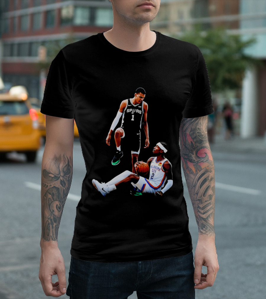 Victor Wembanyama Spurs Number 1 Vs Oklahoma City Number 2 Basketball Matchup T-Shirt