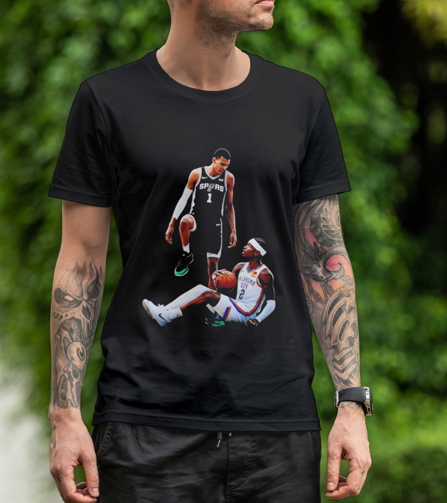 Victor Wembanyama Spurs Number 1 Vs Oklahoma City Number 2 Basketball Matchup T-Shirt