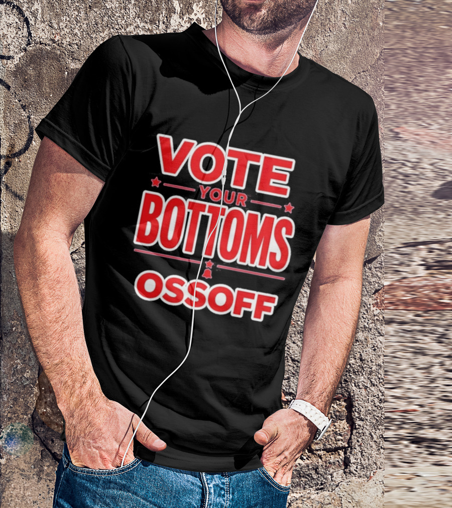 Vote Your Bottoms Ossoff Stars Bold Red T-Shirt