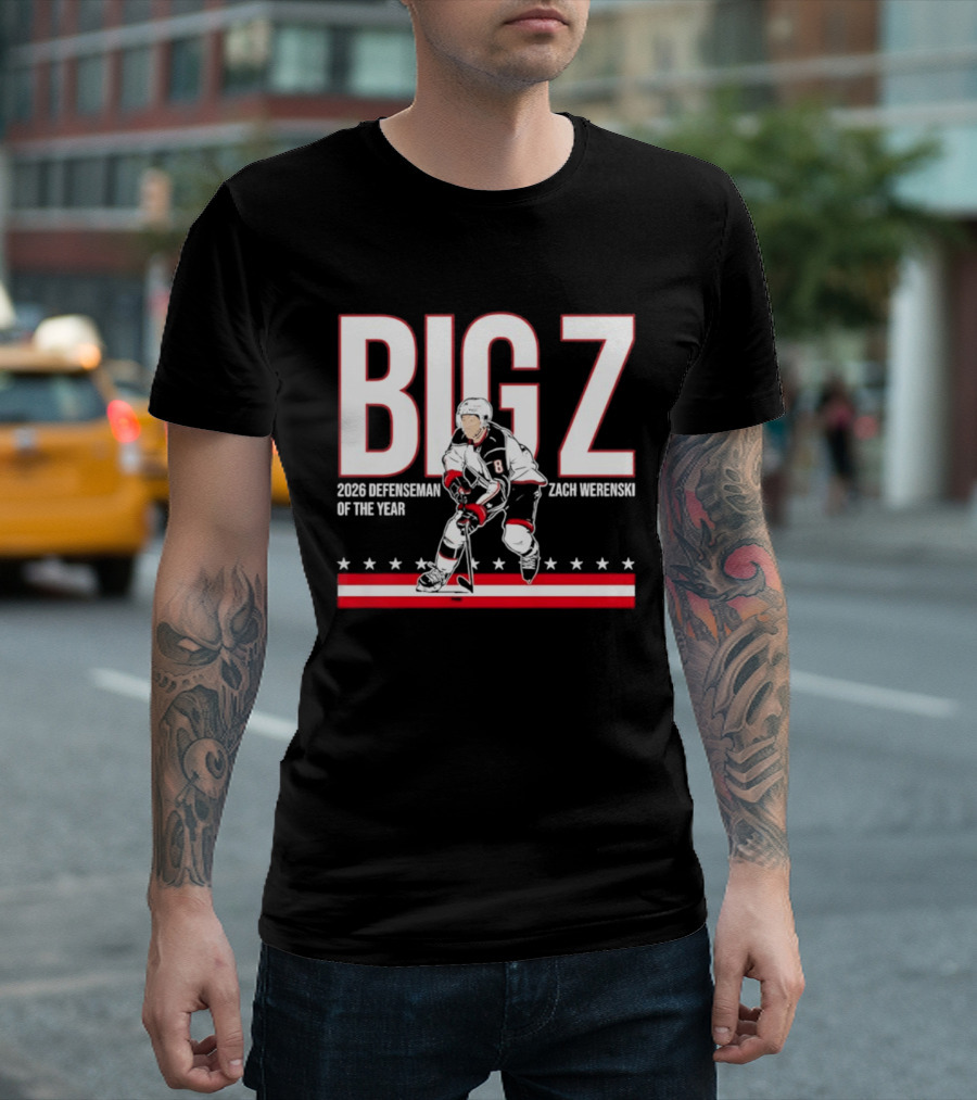 Big Z Zach Werenski Columbus Blue Jackets 2026 Defenseman Of The Year T-Shirt