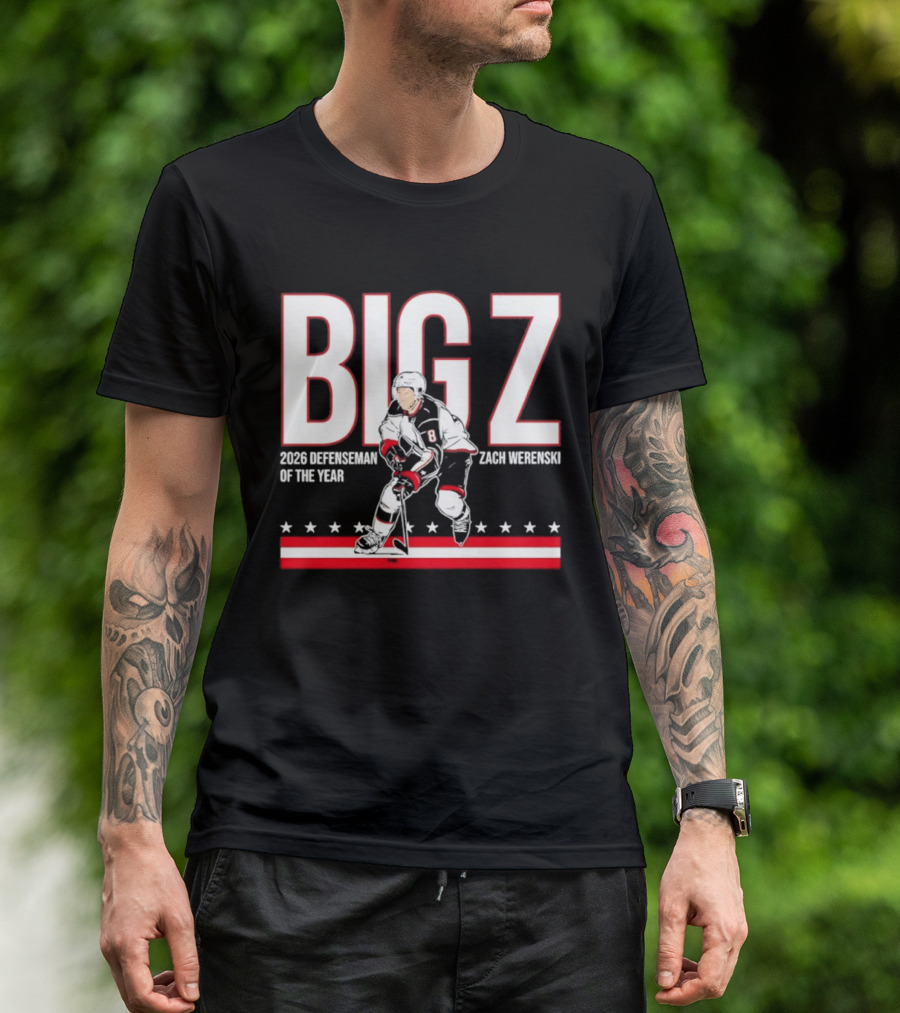 Big Z Zach Werenski Columbus Blue Jackets 2026 Defenseman Of The Year T-Shirt