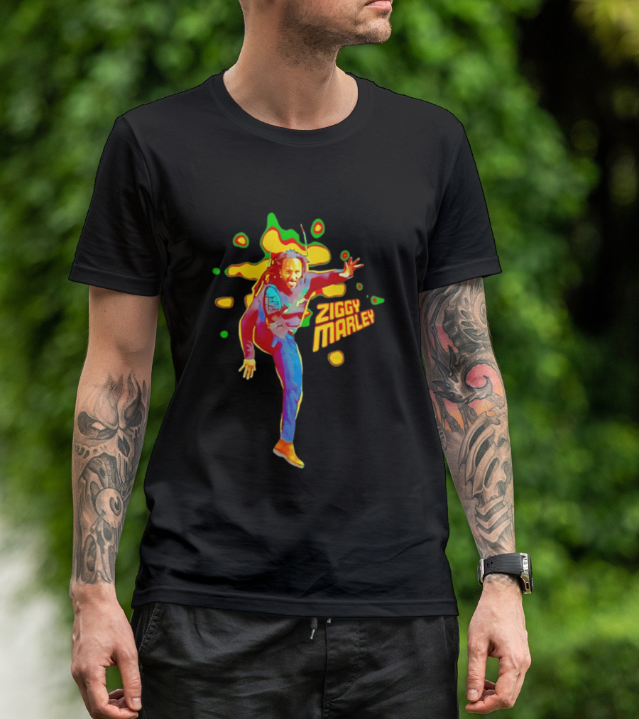 Ziggy Marley Vibrant Reggae Music Legend Performance T-Shirt