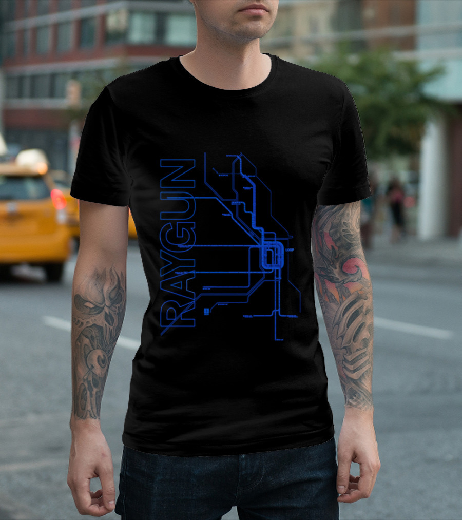 RAYGUN Chicago L Train Map T-Shirt