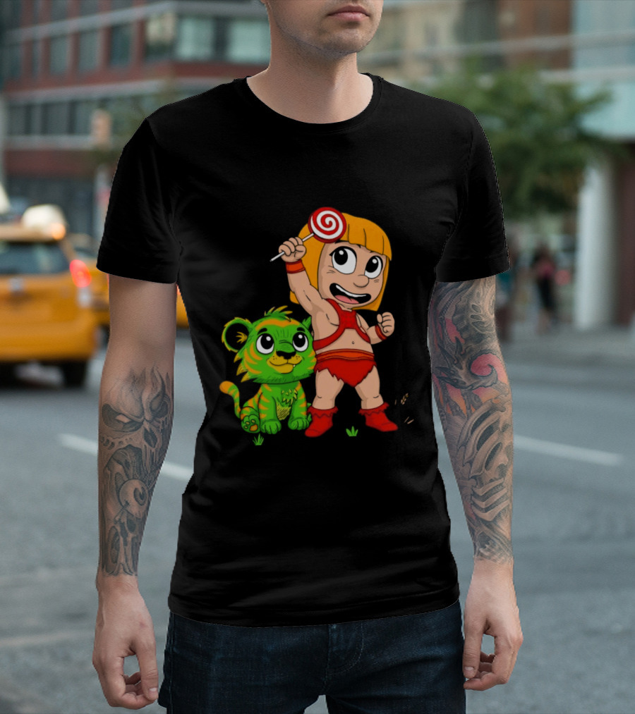 He Man And Battle Cat Masters Of Kindergarten Lollipop Adventure T-Shirt